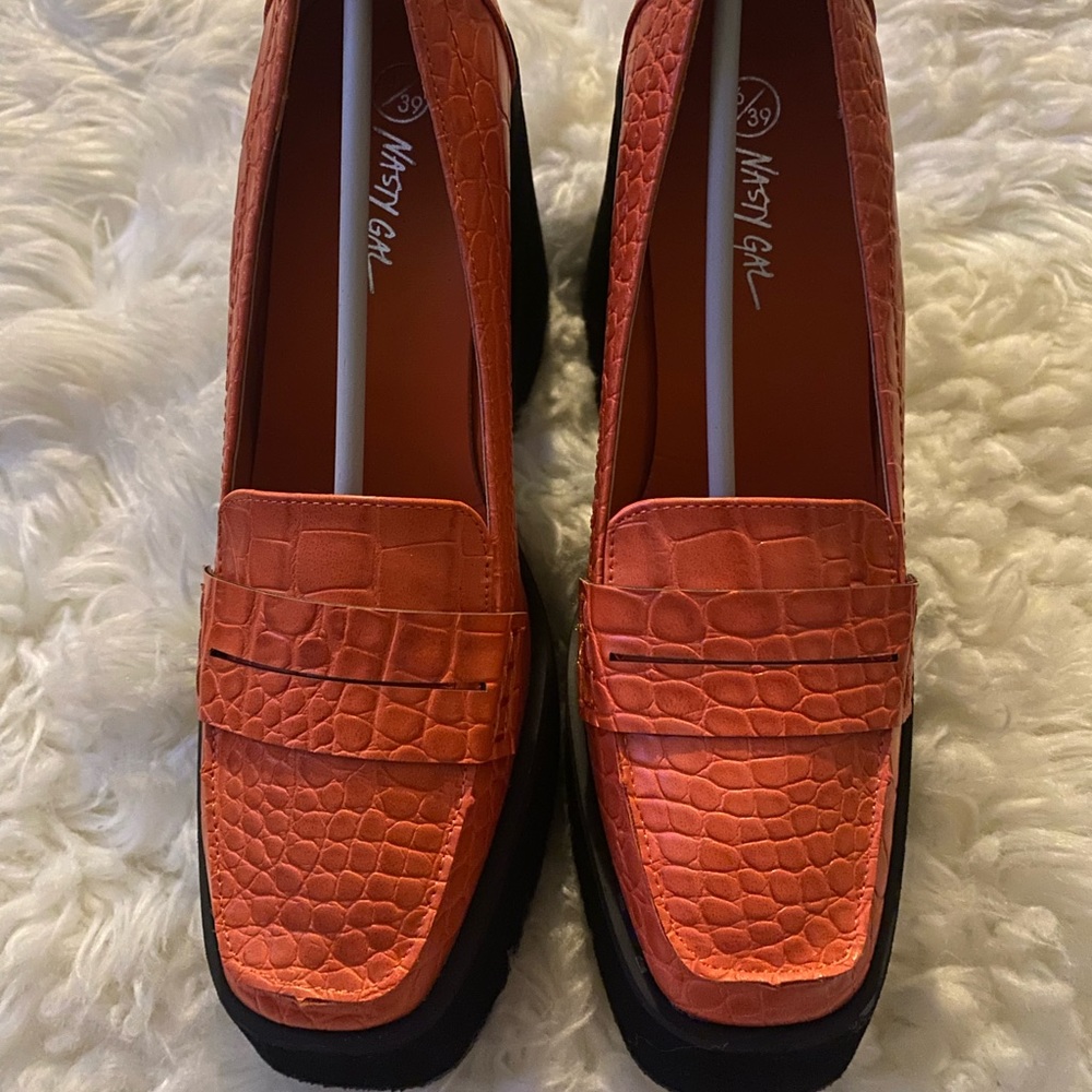 Orange loafers